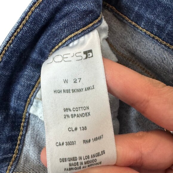Joe's blue distressed wash Michelle high rise skinny jeans size 27 - Picture 11 of 11